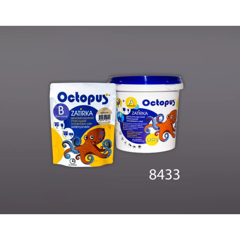 Эпоксидная двухкомпонентная затирка Octopus Zatirka цвет 8433 1,25 кг (8433-1)
