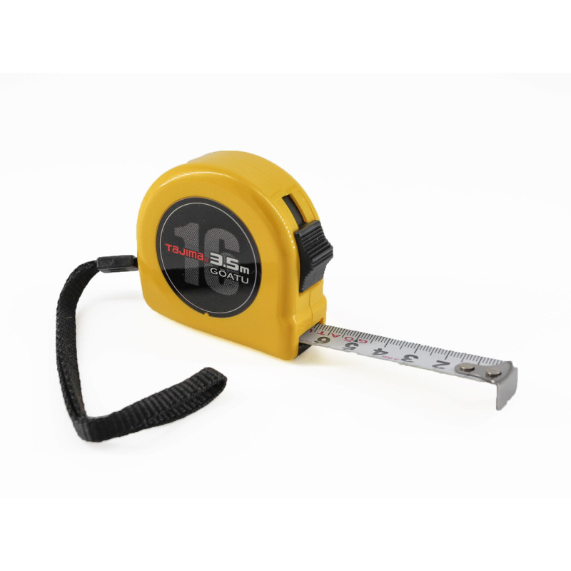 Рулетка строительная TAJIMA GOATU HI LOCK L16-35 усиленная лента 16 мм х 3,5 м (1001-2437)