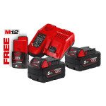 Акумулятор + З/П (енергокомплект) M18 NRG-502 (В5 2 шт + З/П M12-18FC) MILWAUKEE (4933459217) – Фото №1