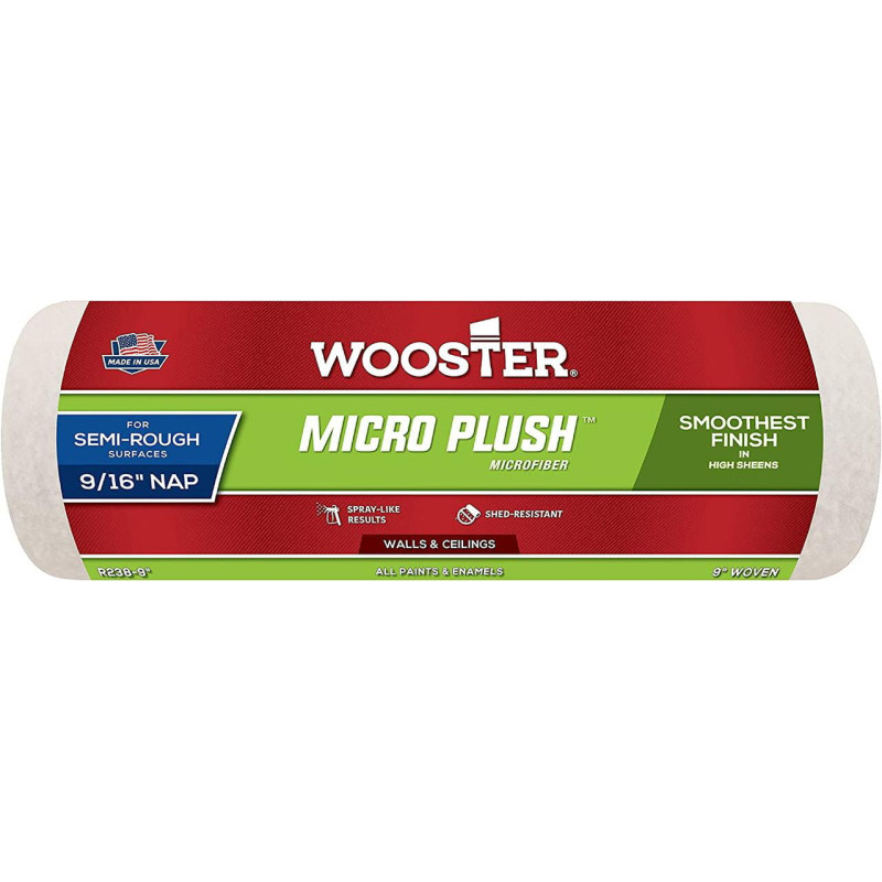Валик малярный Wooster Micro Plush Microfiber / тканый R238-9 23 см (9”) ворс 14 мм (9/16”)