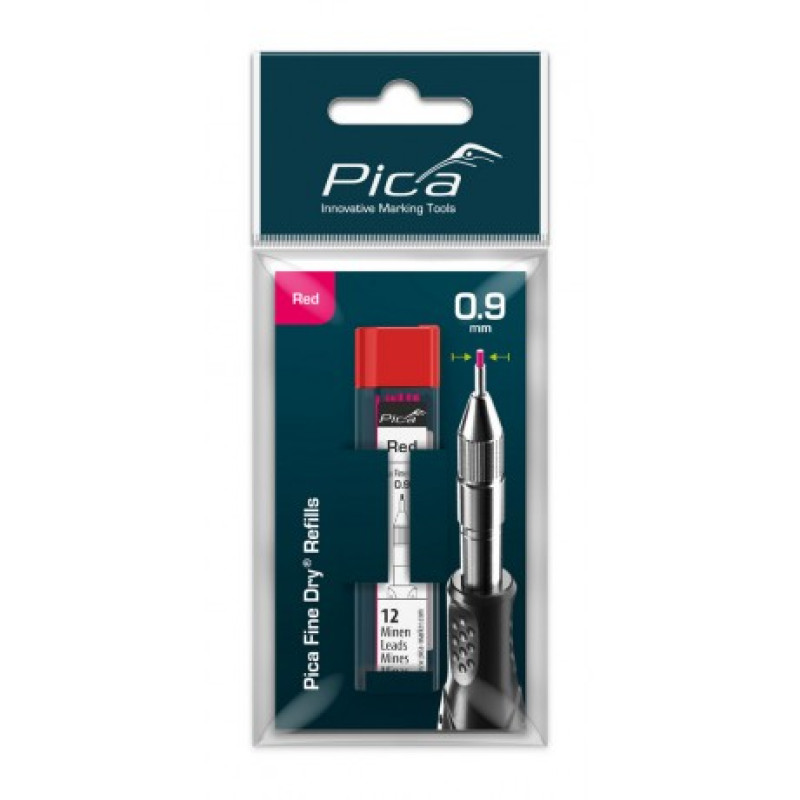 Запасные стержни PICA 7031/SB Fine Dry красные 0,9 мм, 12 шт (7031/SB)