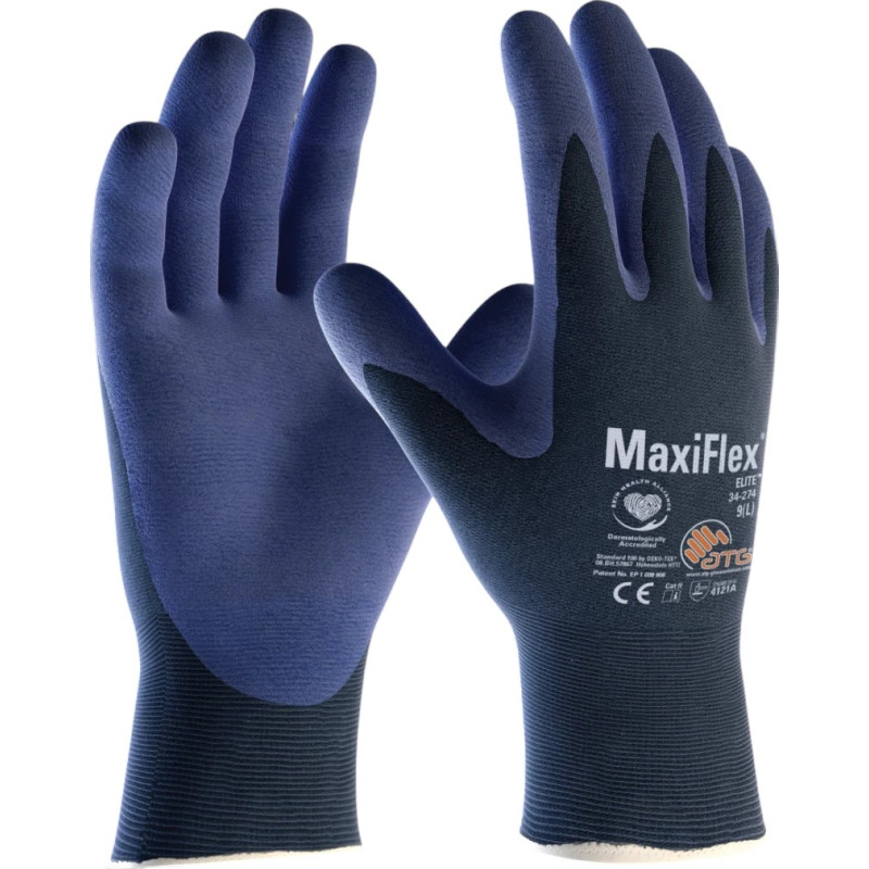 Рукавиці будівельні професійні захисні MaxiFlex Elite 8 (M) (34-274-8)