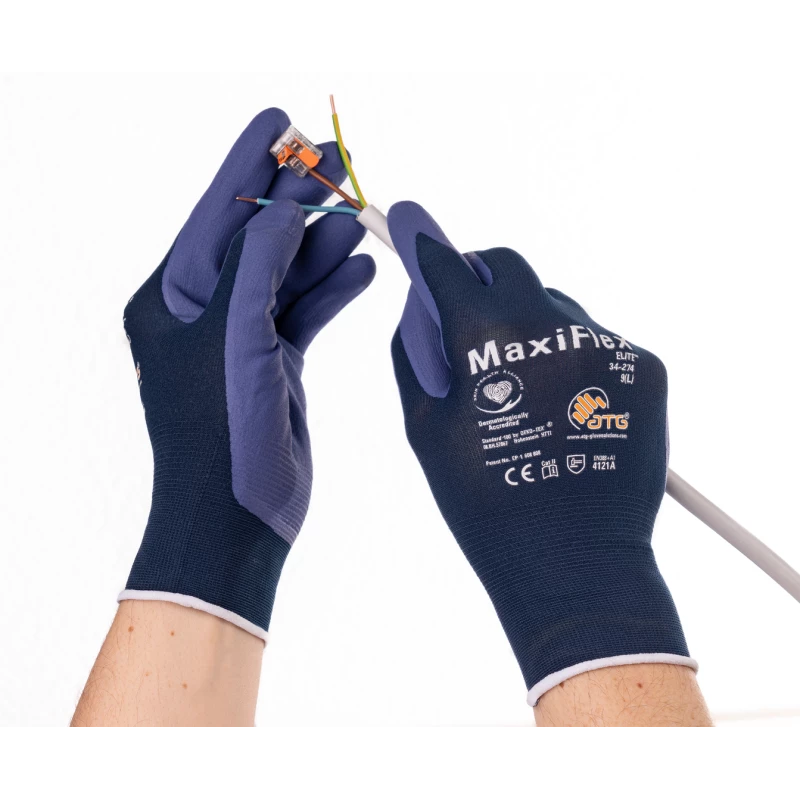 Рукавиці будівельні професійні захисні MaxiFlex Elite 8 (M) (34-274-8)