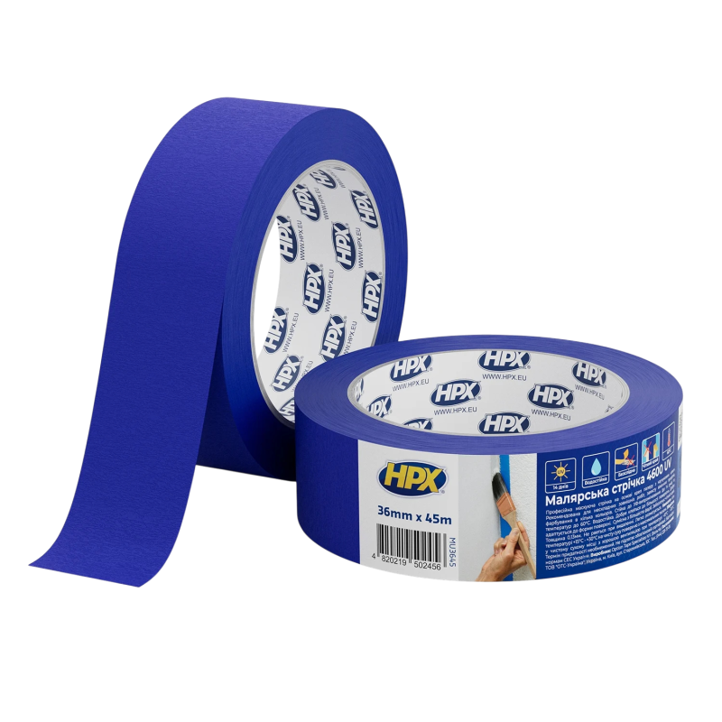 Малярська стрічка (скотч) HPX UV 36ммx45м УФ-стійка для зовнішніх робіт (MU3645)