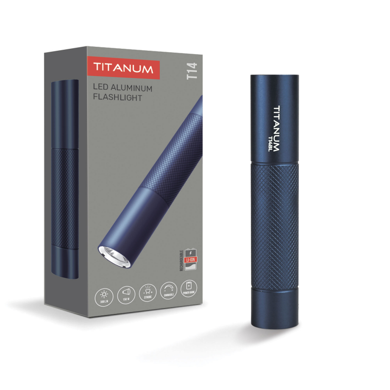 Фонарь портативный светодиодный TITANUM 300Lm 5000K Blue (TLF-T14BL)