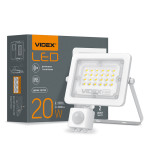 LED прожектор VIDEX F2e 20W 5000K с датчиком движения и освещенности – Фото №1
