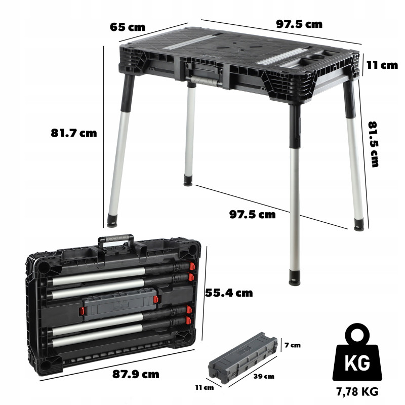 Стіл верстак мобільний Keter Jobmade ROC 450 кг (KTRSV2)