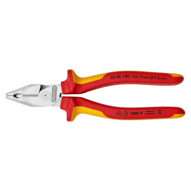 Плоскогубцы (пассатижи) KNIPEX VDE особой мощности (02 06 180)