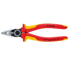 Плоскогубці KNIPEX VDE діелектричні Ø13,0 мм, 200мм (03 06 200)