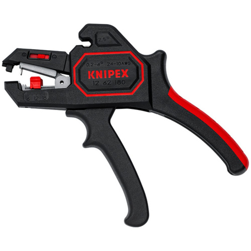 Стріпер (знімач ізоляції) Knipex самоналагоджувальний до 6 мм² (12 62 180)