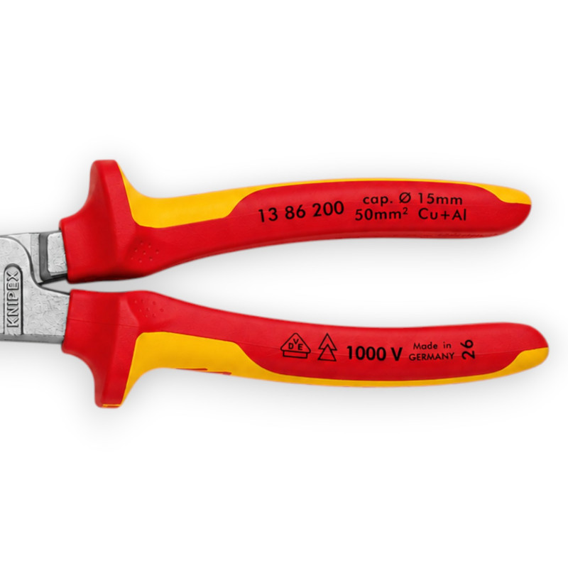 Багатофункціональні кліщі KNIPEX VDE діелектричні, 200 мм (13 86 200)