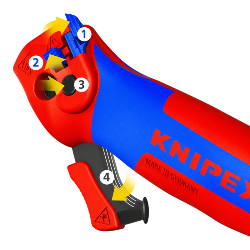 Ніж KNIPEX з п’яткою для зняття ізоляції кабелів (16 50 145 SB)
