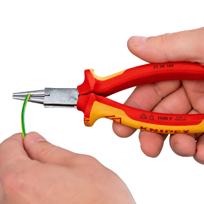 Круглогубцы диэлектрические KNIPEX VDE, 160мм (22 06 160)