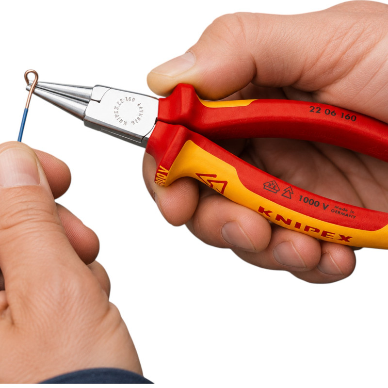 Круглогубцы диэлектрические KNIPEX VDE, 160мм (22 06 160)