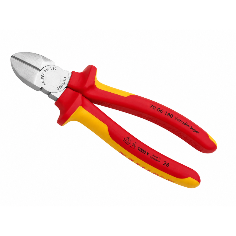 Боковые кусачки (бокорезы) KNIPEX VDE хромированные (70 06 180)