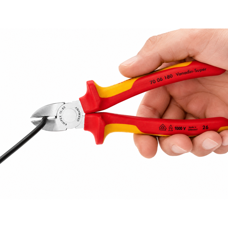 Боковые кусачки (бокорезы) KNIPEX VDE хромированные (70 06 180)