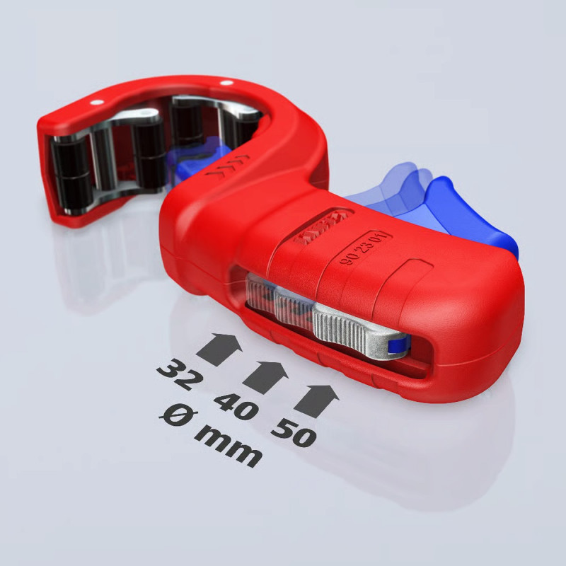 Труборез KNIPEX DP50, для ПВХ труб Ø32/40/50 мм, до 2,4 мм (90 23 01 BK)