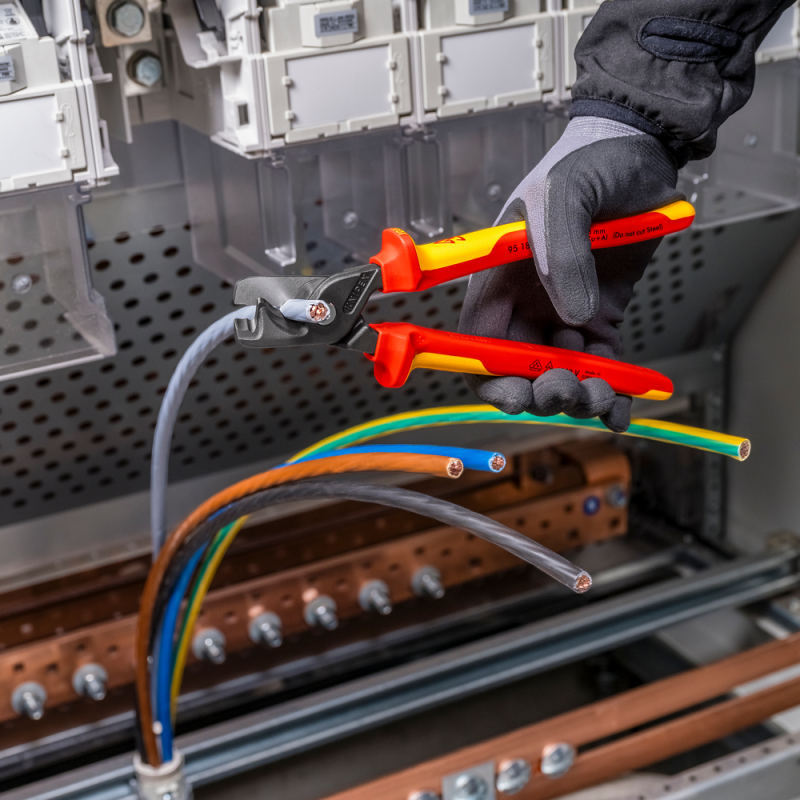 Ножиці для різання кабелів KNIPEX VDE StepCut XL Ø35мм, 225мм (95 18 225)