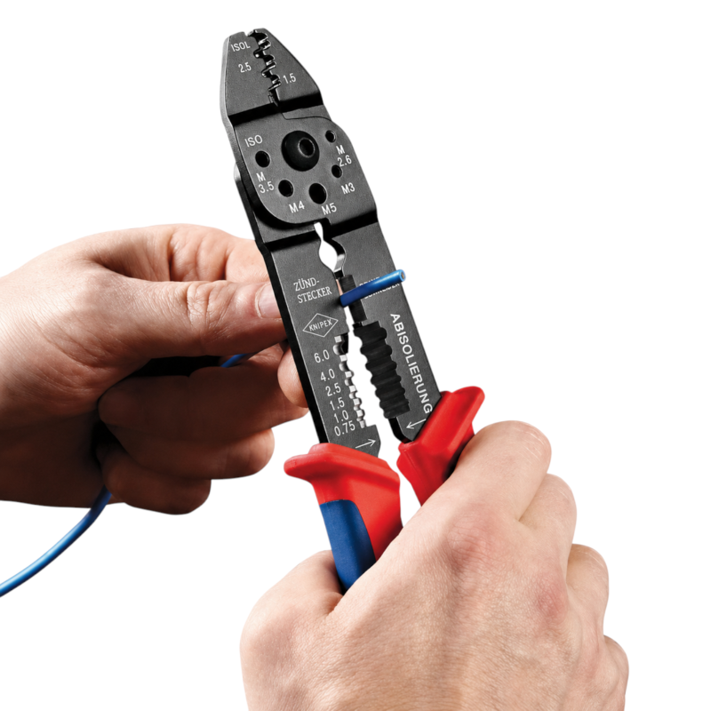 Кліщі KNIPEX для опресування та зачистки 230мм (97 21 215 B)