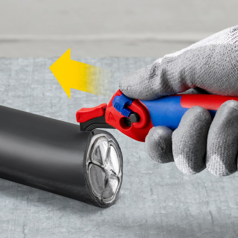 Нож с пяткой для снятия изоляции двухфункциональный KNIPEX (16 50 145 SB)