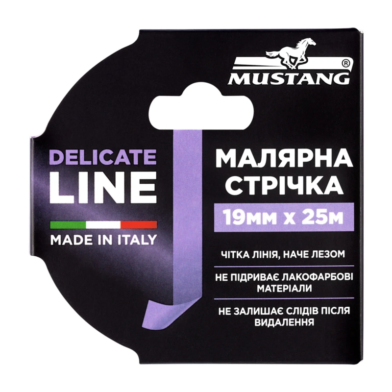 Малярна стрічка Mustang DELICATE LINE 19мм 25м фіолетова (ITWP1925L)