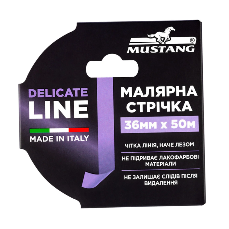 Малярна стрічка Mustang DELICATE LINE 36мм 50м фіолетова (ITWP3650L)