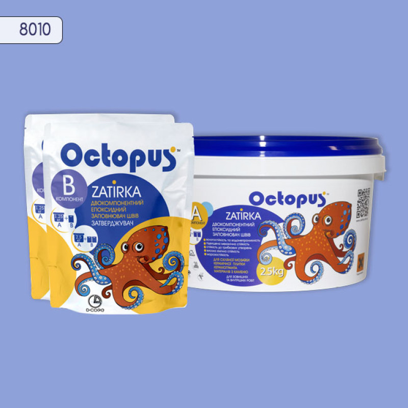 Епоксидна двокомпонентна  фуга Octopus Zatirka колір 8010 2,5 кг (8010-2)