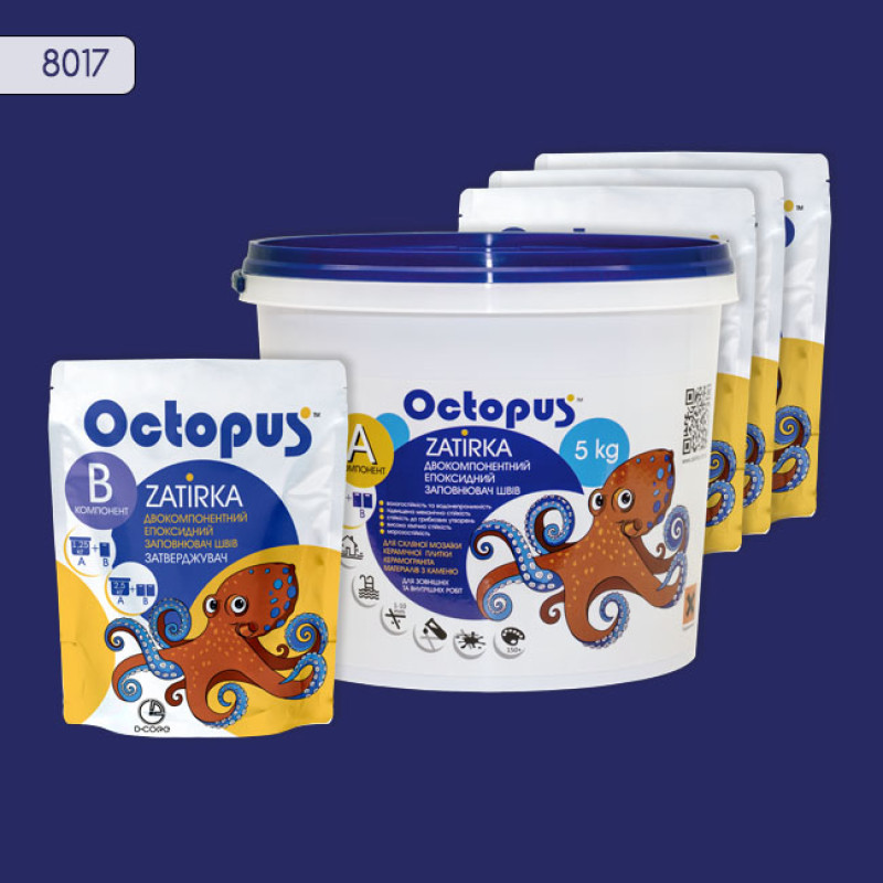 Епоксидна двокомпонентна  фуга Octopus Zatirka колір 8017 5 кг (8017-5)