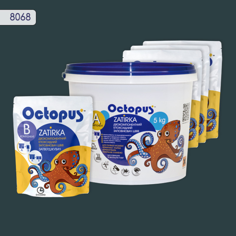Эпоксидная двухкомпонентная затирка Octopus Zatirka цвет 8068 5 кг (8068-5)