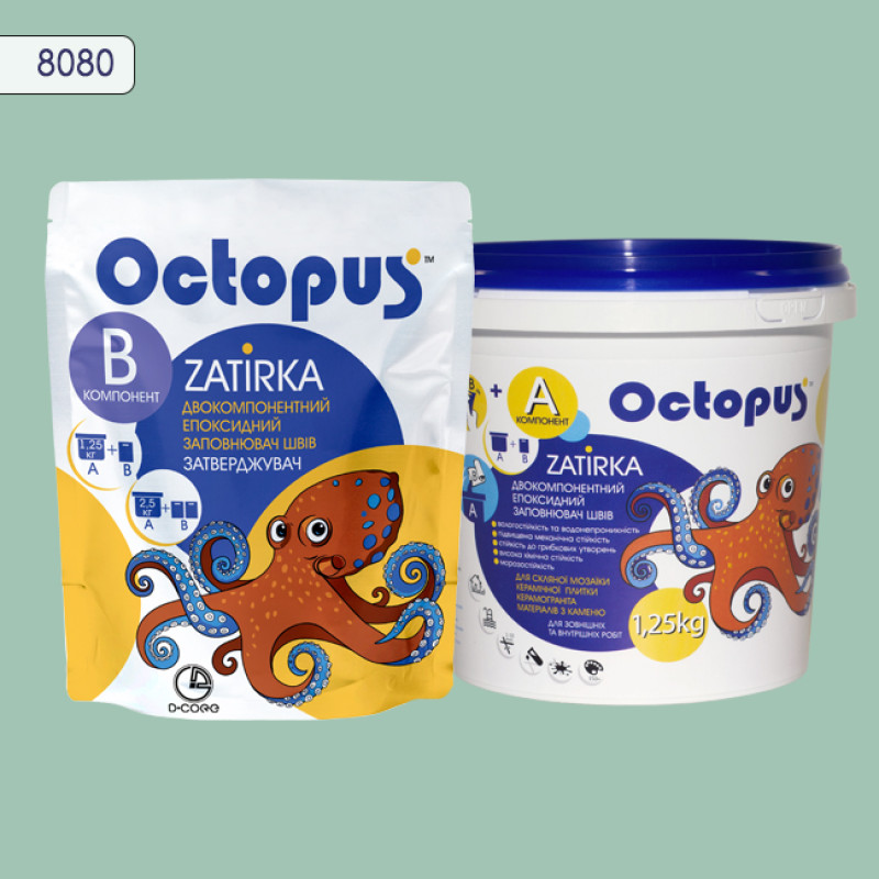 Епоксидна двокомпонентна  фуга Octopus Zatirka колір 8080 1,25 кг (8080-1)