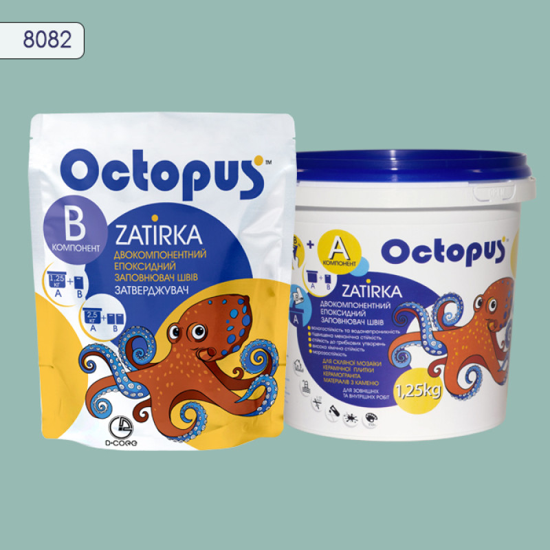 Эпоксидная двухкомпонентная затирка Octopus Zatirka цвет 8082 1,25 кг (8082-1)