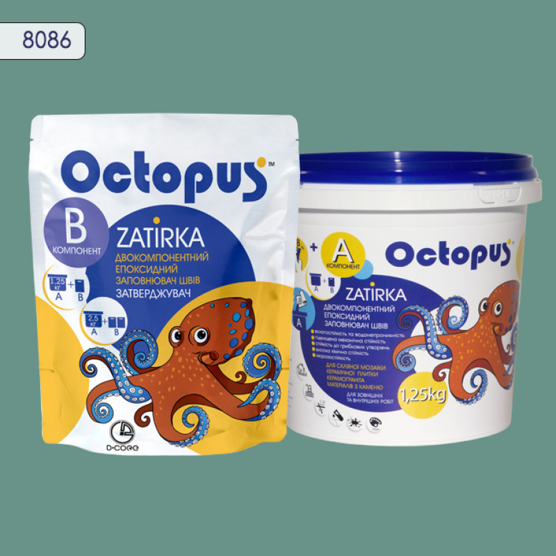 Епоксидна двокомпонентна  фуга Octopus Zatirka колір 8086 1,25 кг (8086-1)