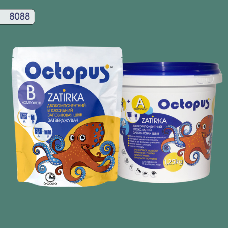 Епоксидна двокомпонентна  фуга Octopus Zatirka колір 8088 1,25 кг (8088-1)