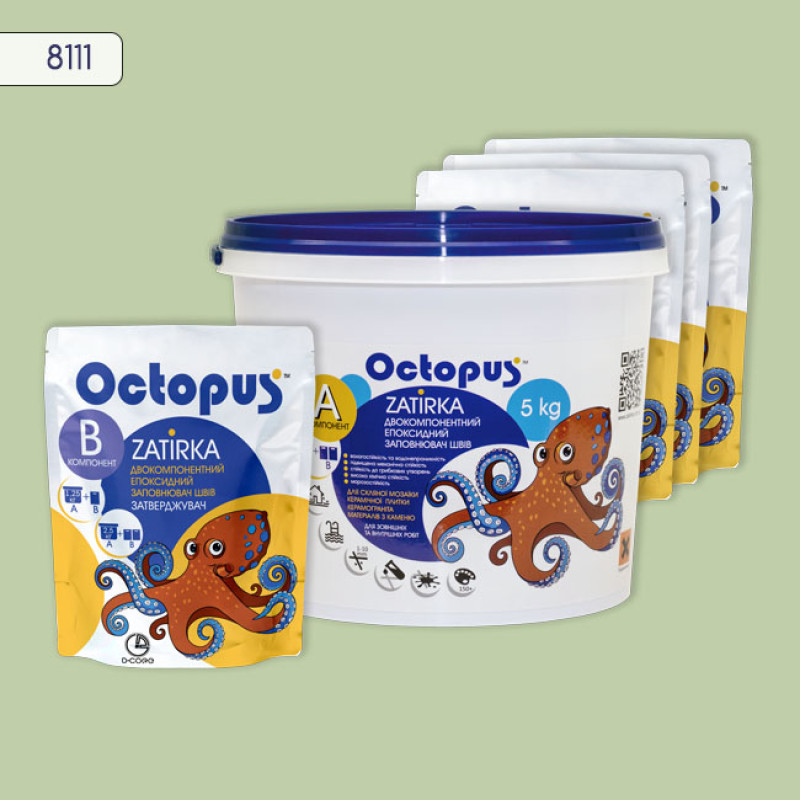 Эпоксидная двухкомпонентная затирка Octopus Zatirka цвет 8111 5 кг (8111-5)