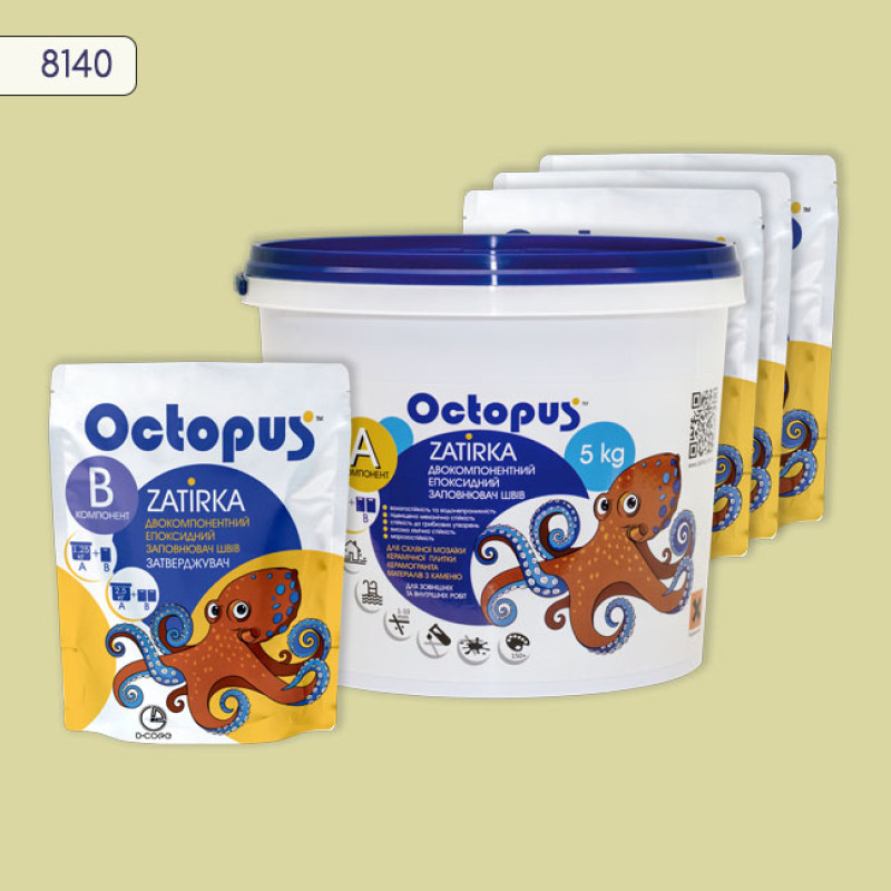 Эпоксидная двухкомпонентная затирка Octopus Zatirka цвет 8140 5 кг (8140-5)