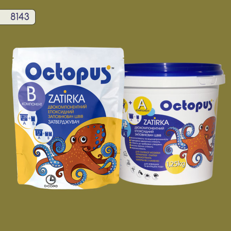 Епоксидна двокомпонентна  фуга Octopus Zatirka колір 8143 1,25 кг (8143-1)