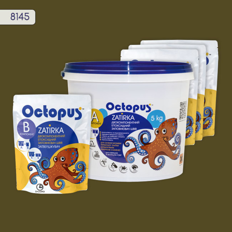 Эпоксидная двухкомпонентная затирка Octopus Zatirka цвет 8145 5 кг (8145-5)