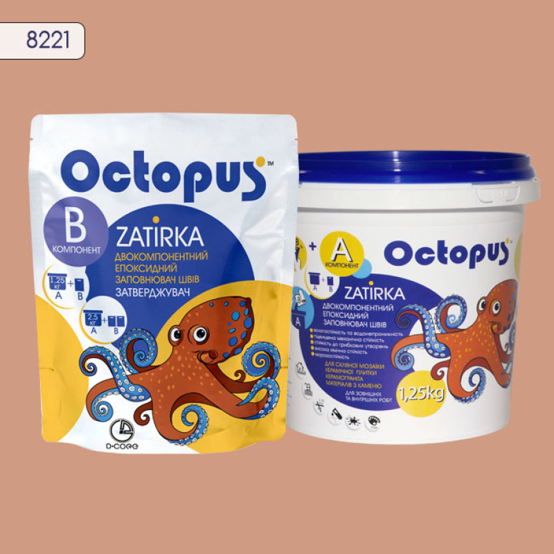 Епоксидна двокомпонентна  фуга Octopus Zatirka колір 8221 1,25 кг (8221-1)