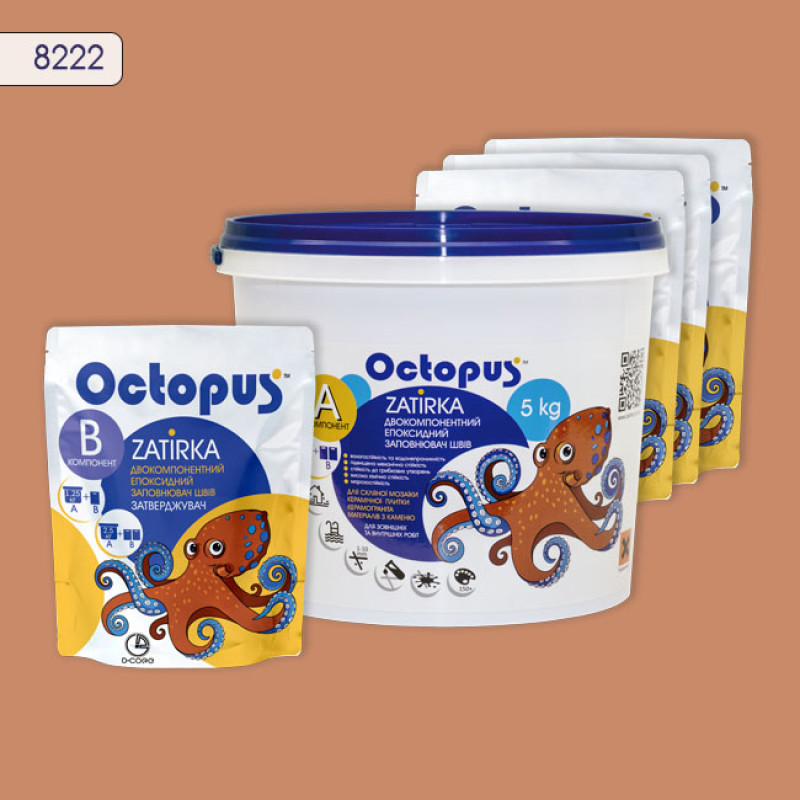 Эпоксидная двухкомпонентная затирка Octopus Zatirka цвет 8222 5 кг (8222-5)