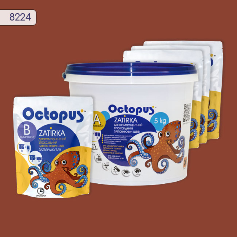Эпоксидная двухкомпонентная затирка Octopus Zatirka цвет 8224 5 кг (8224-5)