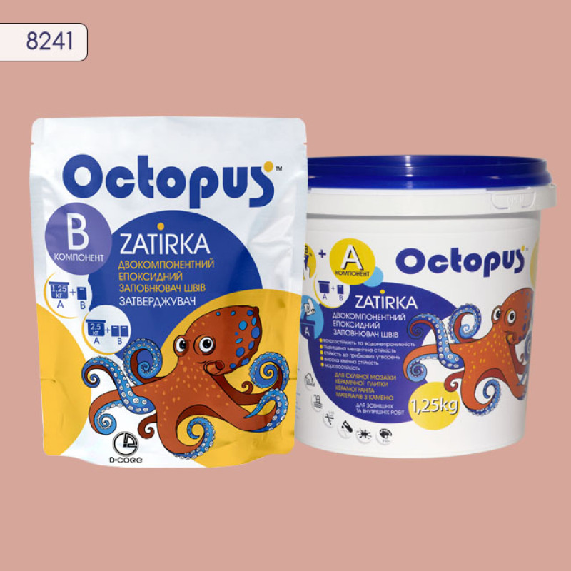 Эпоксидная двухкомпонентная затирка Octopus Zatirka цвет 8241 1,25 кг (8241-1)