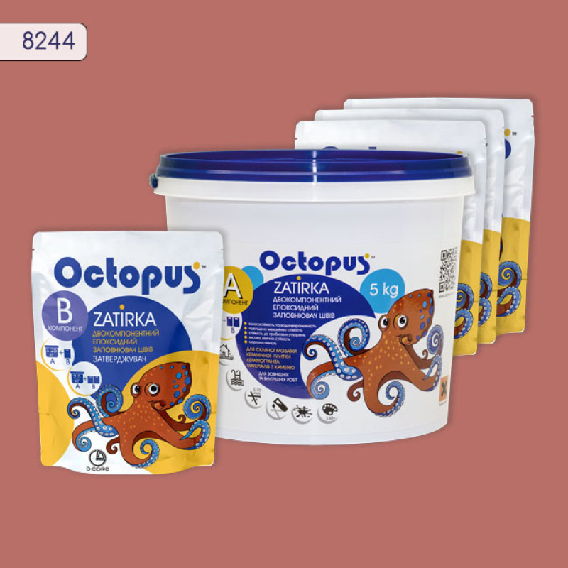 Эпоксидная двухкомпонентная затирка Octopus Zatirka цвет 8244 5 кг (8244-5)