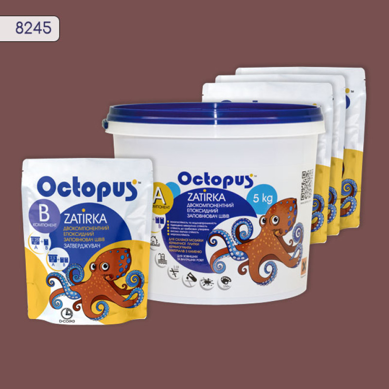 Эпоксидная двухкомпонентная затирка Octopus Zatirka цвет 8245 5 кг (8245-5)