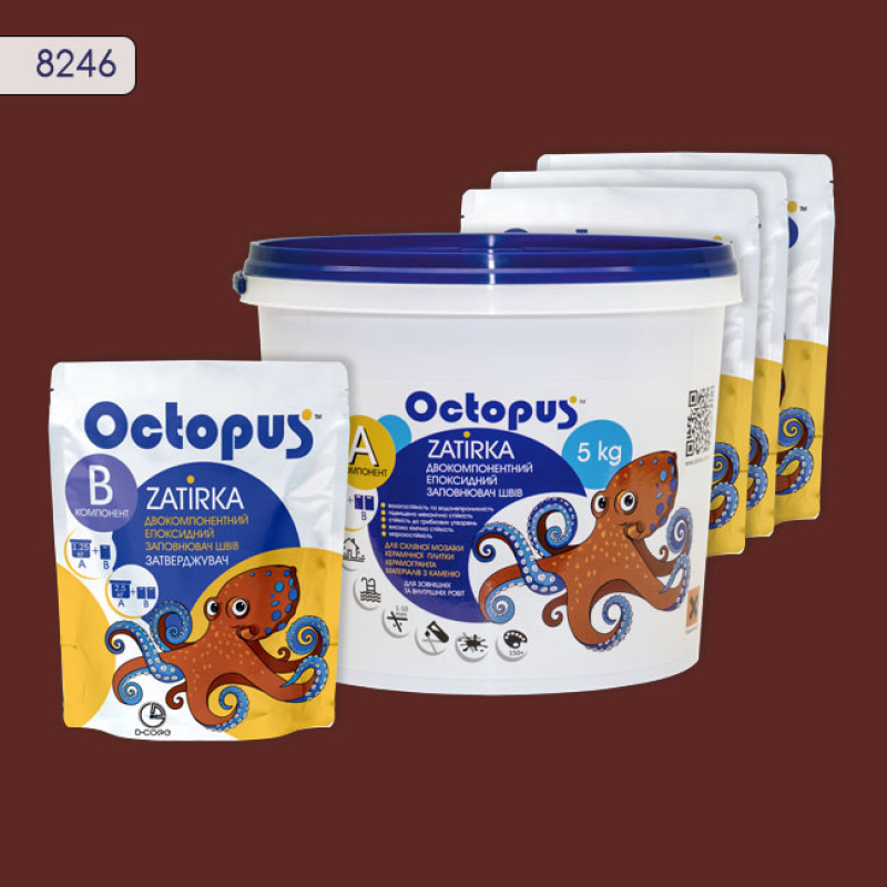Эпоксидная двухкомпонентная затирка Octopus Zatirka цвет 8246 5 кг (8246-5)