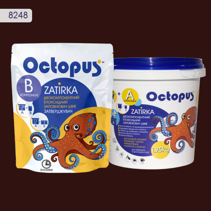 Эпоксидная двухкомпонентная затирка Octopus Zatirka цвет 8248 1,25 кг (8248-1)