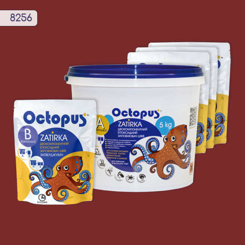 Эпоксидная двухкомпонентная затирка Octopus Zatirka цвет 8256 5 кг (8256-5)