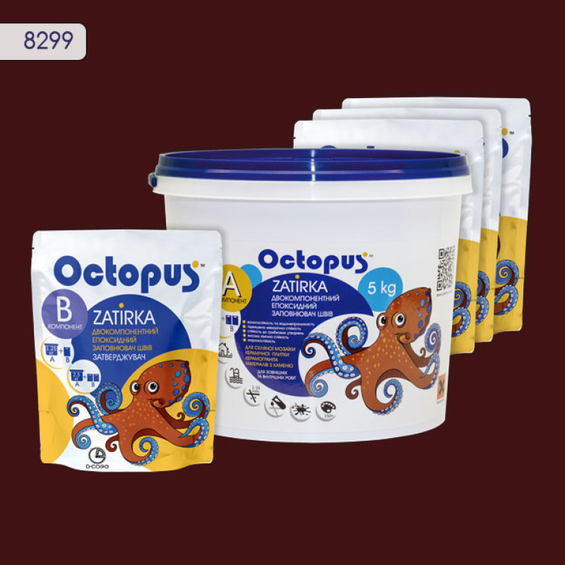 Епоксидна двокомпонентна  фуга Octopus Zatirka колір 8299 5 кг (8299-5)