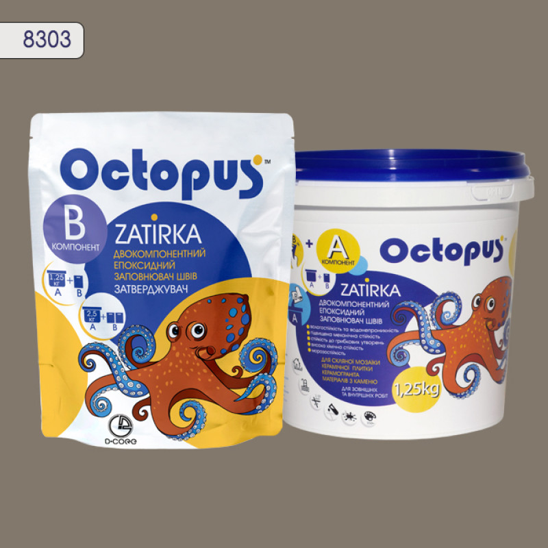 Эпоксидная двухкомпонентная затирка Octopus Zatirka цвет 8303 1,25 кг (8303-1)