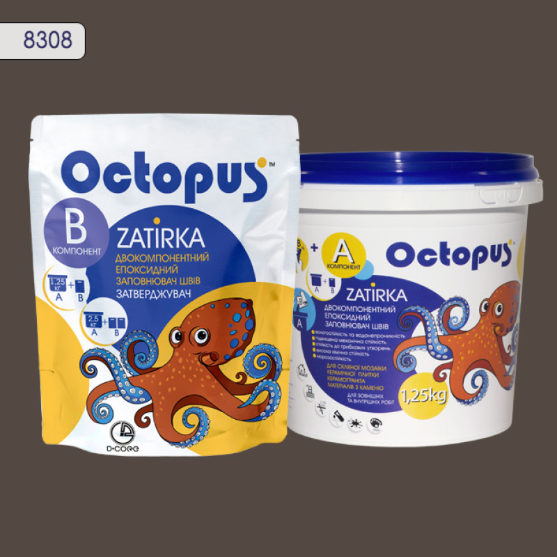 Епоксидна двокомпонентна  фуга Octopus Zatirka колір 8308 1,25 кг (8308-1)