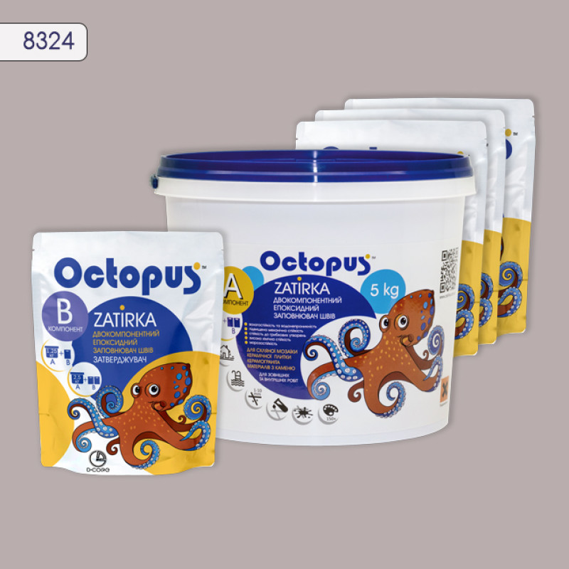 Эпоксидная двухкомпонентная затирка Octopus Zatirka цвет 8324 5 кг (8324-5)